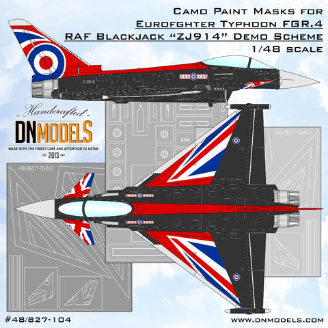 DNモデル 48/827-104 1/48 RAF ブラックジャック ユーロファイター タイフーン FGR.4 ZJ914 デモスキーム迷彩