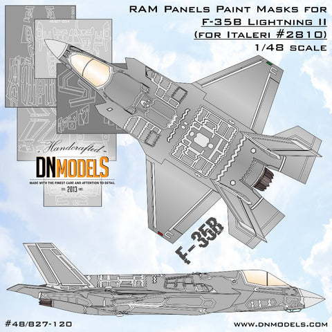 DNモデル 48/827-120 1/48 F-35B ライトニング II RAMパネル ペイントマスク(イタレリ 2810用)