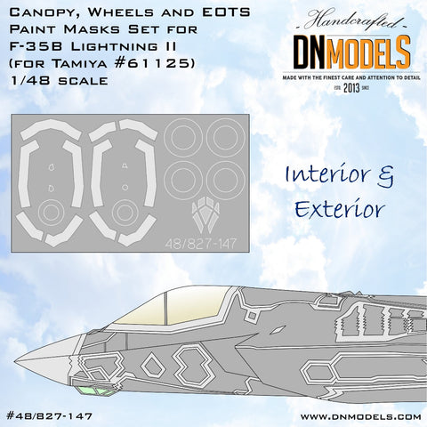 DNモデル 48/827-147 1/48 F-35B ライトニング II キャノピー,ホイール,EOTS ペイントマスクセット(タミヤ 61125用)