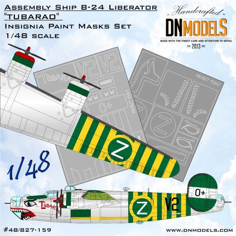 DNモデル 48/827-159 1/48 B-24 リベレーター"トゥバラオ"アッセンブリーシップ 記章塗装マスク(ホビーボス 81774用)