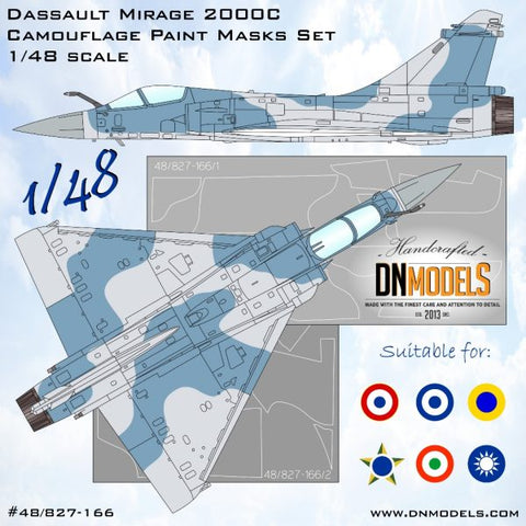 DNモデル 48/827-166 1/48 ダッソー ミラージュ 2000C 迷彩塗装マスクセット(全キット用)