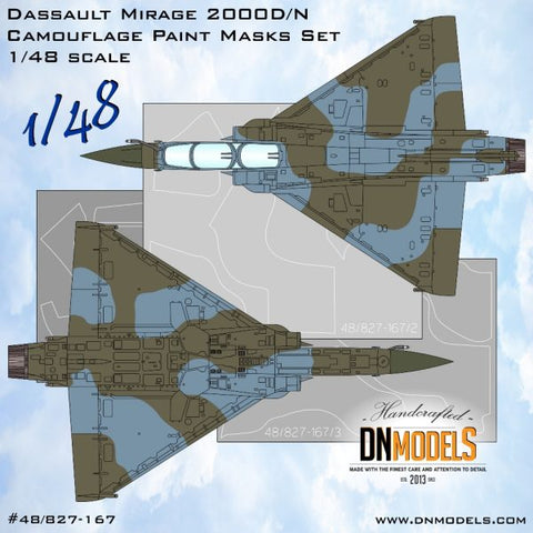 DNモデル 48/827-167 1/48 ダッソー ミラージュ 2000D/N 迷彩塗装マスクセット(全キット用)