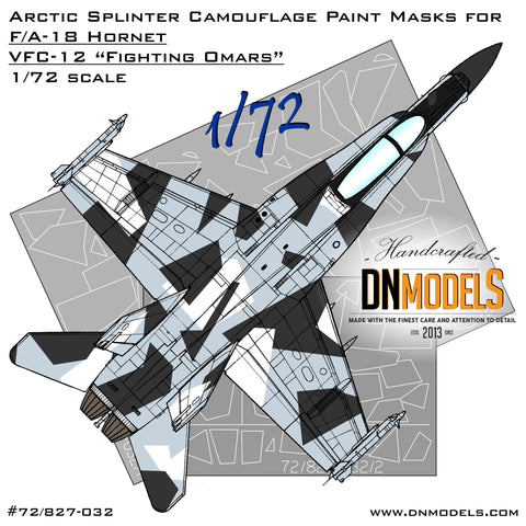 DNモデル 72/827-032 1/72 F/A-18 ホーネット アグレッサー アークティック スプリンター 迷彩塗装マスク(全キット用)