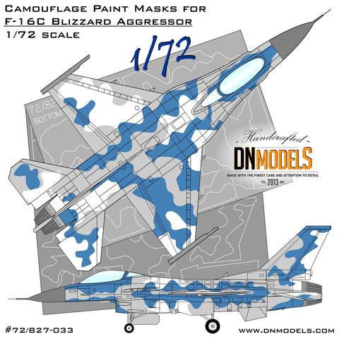 DNモデル 72/827-033 1/72 F-16C ブリザードアグレッサー迷彩塗装マスク(タミヤ他全キット用)