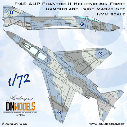 DNモデル 72/827-052 1/72 F-4E AUP ファントムII ギリシャ空軍迷彩塗装マスクセット(全キット用)