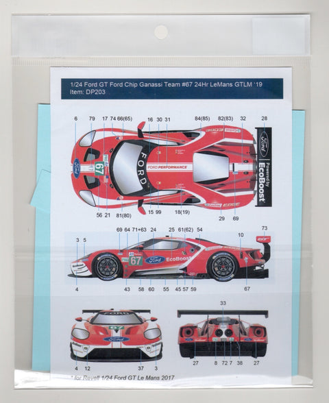 デカールプール DP203 1/24 フォード GT フォード・チップ・ガナッシ・レーシング #67 GTLM '19 (レッド)