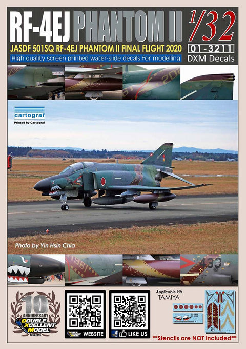 DXM 01-3211 1/32 航空自衛隊 RF-4EJ 501SQ ファントムII ファイナルイヤー 2020 #07-6433(ステンシル無)(タミヤ 用)