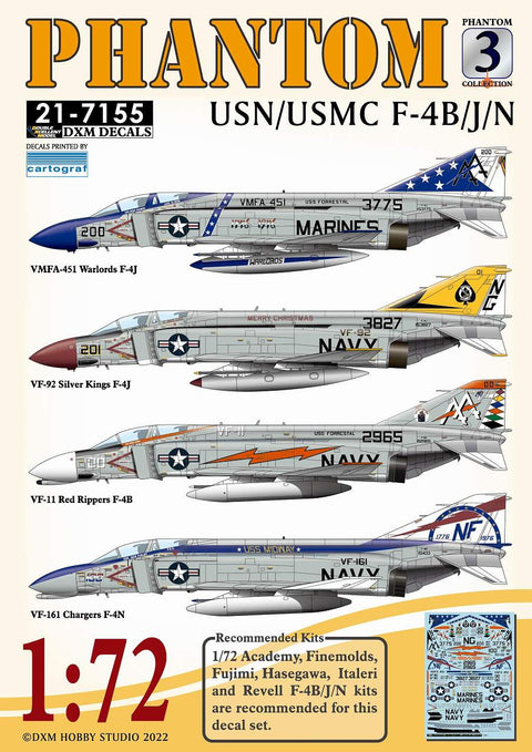 DXM 21-7155 1/72 アメリカ海軍/アメリカ海兵隊 F-4B/J/N ファントム コレクション 3
