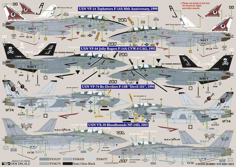 DXM 31-4158 1/48 アメリカ海軍 F-14A/B/D VF-14/74/84/ & VX-30 トムキャット コレクション#2