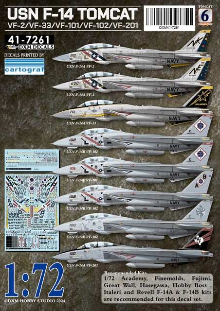 DXM 41-7261 1/72 アメリカ海軍 F-14A VF-2/VF-33/VF-101/VF-102/VF-201 F-14 トムキャットコレクション #6