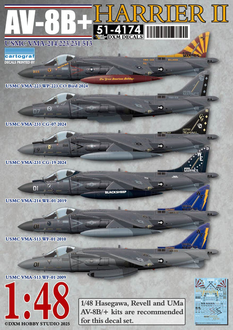 DXM 51-4174 1/48 アメリカ海兵隊 AV-8B プラス ハリアー II VMA-214/223/231/513