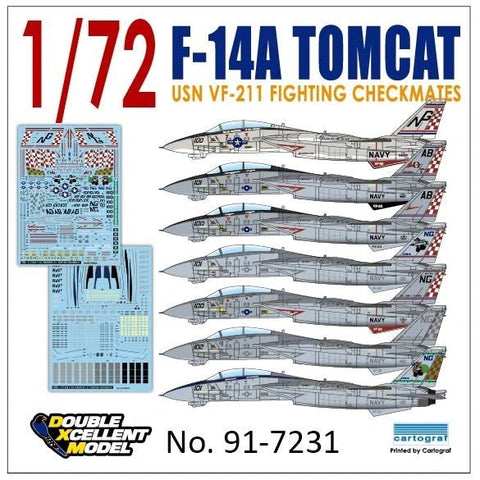 DXM 91-7231 1/72 USN F-14A Tomcat VF-211 "Checkmates"
