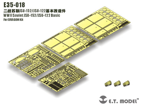 E.T.モデル E35-018 1/35 WWIIソビエト JSU-152/JSU-122 ベーシックセット(ドラゴン用) エッチングパーツ