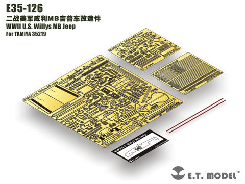 E.T.モデル E35-126 1/35 WWIIアメリカ ウィリスMB ジープ(タミヤ 35219用) エッチングパーツ