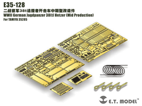 E.T.モデル E35-128 1/35 WWII ドイツ ヤークトパンサー 38(t)ヘッツアー(中期型)(タミヤ 35285用) エッチングパーツ