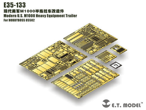 E.T.モデル E35-133 1/35 現用アメリカ M1000 重量物運搬用トレーラー(ホビーボス 85502用) エッチングパーツ