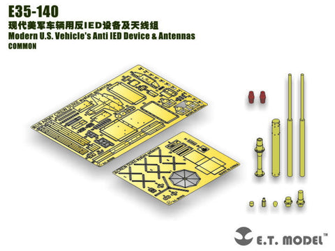 E.T.モデル E35-140 1/35 現用アメリカ 車両用 対IED装置&アンテナセット(汎 用) エッチングパーツ