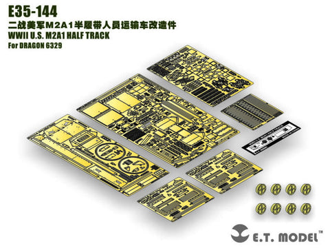 E.T.モデル E35-144 1/35 WWIIアメリカ M2A1 ハーフトラック(ドラゴン 6329用) エッチングパーツ