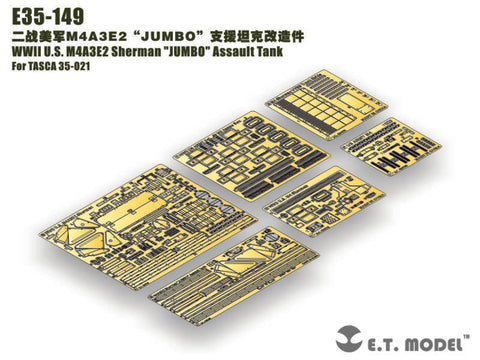 E.T.モデル E35-149 1/35 WWIIアメリカ M4A3E2 シャーマン "ジャンボ"突撃戦車(TASCA 35-021用) エッチングパーツ