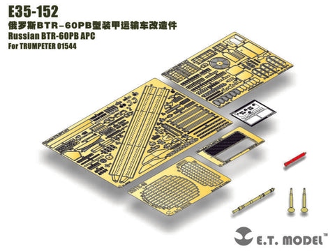 E.T.モデル E35-152 1/35 ロシア BTR-60PB 兵員輸送車(トランぺッター 01544用) エッチングパーツ