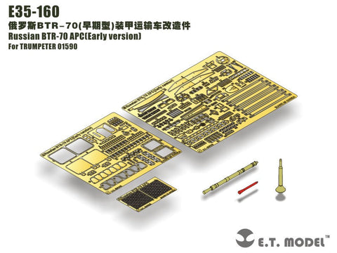 E.T.モデル E35-160 1/35 ロシア BTR-70 兵員輸送車(初期型)(トランぺッター 01590用) エッチングパーツ