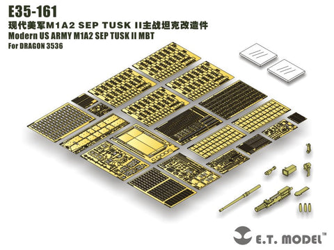 E.T.モデル E35-161 1/35 現用アメリカ M1A2 SEP TUSK II 主力戦車(ドラゴン 3536用) エッチングパーツ