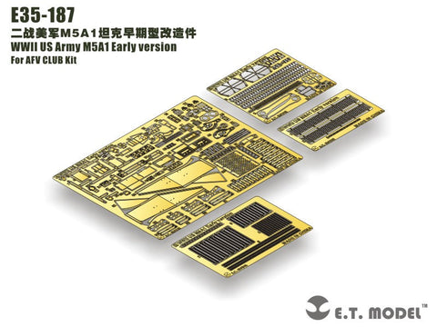 E.T.モデル E35-187 1/35 WWIIアメリカ M5A1 初期型(AFV CLUB 用) エッチングパーツ