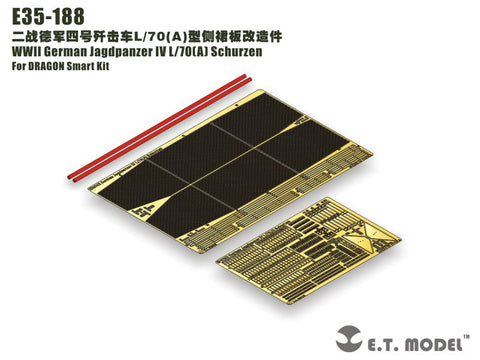 E.T.モデル E35-188 1/35 WWII ドイツ ラング IV L/70(A) シュルツェン(ドラゴン/スマートキット用) エッチングパーツ