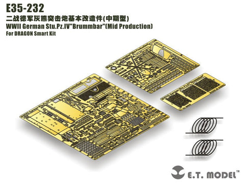 E.T.モデル E35-232 1/35 WWII ドイツ ブルムベア(中期型)(ドラゴン/スマートキット用) エッチングパーツ