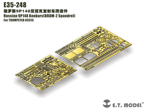 E.T.モデル E35-248 1/35 ロシア 9P148 コンクルース(BRDM-2 スパンドレル)(トランぺッター 05515用) エッチングパーツ