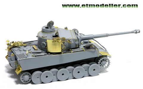 E.T.モデル E72-006 1/72 WWII ドイツ タイガーI 初期生産型(ドラゴン 7370用) エッチングパーツ
