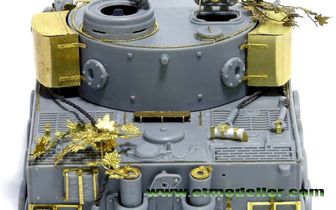 E.T.モデル E72-006 1/72 WWII ドイツ タイガーI 初期生産型(ドラゴン 7370用) エッチングパーツ