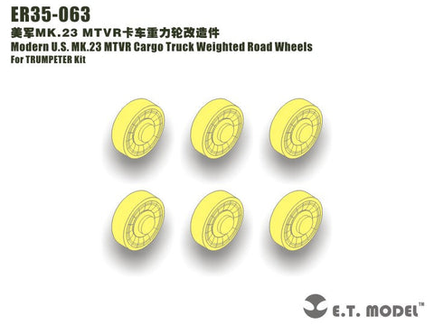 E.T.モデル ER35-063 1/35 現用 アメリカ MK.23 MTVRカーゴラック 自重変形ロードホイール(トランぺッターキット)