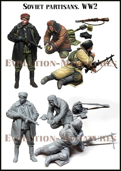 エボリューション EM-35020 1/35 WWII ソビエト パルチザン(3体)