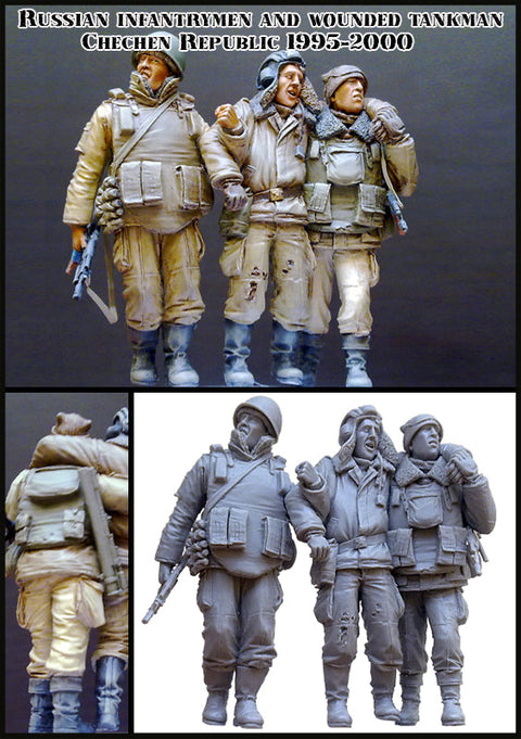 エボリューション EM-35034 1/35 現用 ロシア 歩兵と負傷した戦車兵 チェチェン 1995-2000(3体)