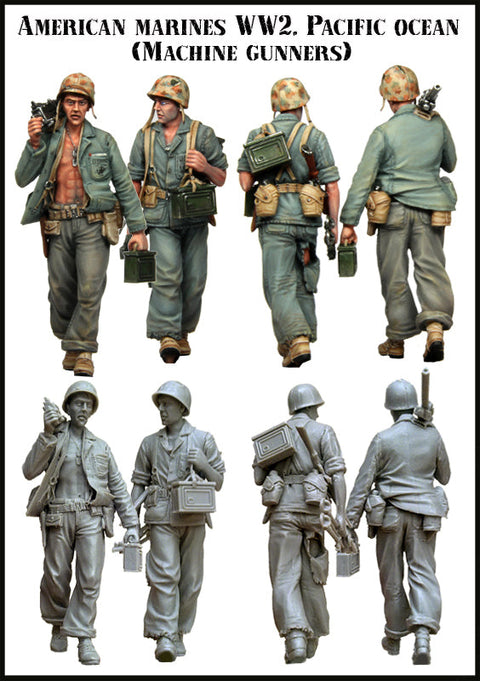 エボリューション EM-35041 1/35 WWII アメリカ海兵隊 機関銃チーム 太平洋戦線(2)(2体)