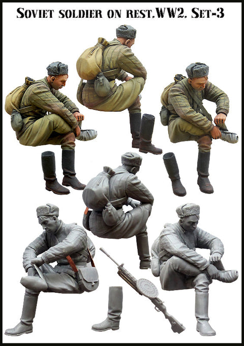 エボリューション EM-35073 1/35 WWII ソビエト 歩兵 休息中(3)(1体)