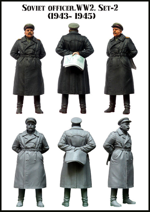 エボリューション EM-35083 1/35 WWII ソビエト 黒コートの将校 1943-45(1体)