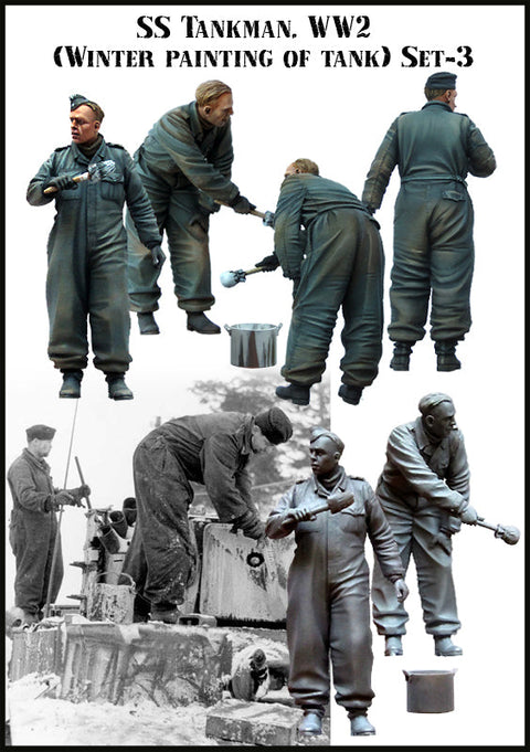 エボリューション EM-35092 1/35 WWII ドイツ 武装親衛隊 冬季迷彩作業中(3)(2体)