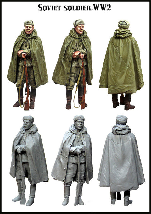 エボリューション EM-35148 1/35 WWII ソビエト 歩兵 ポンチョ姿(1体)