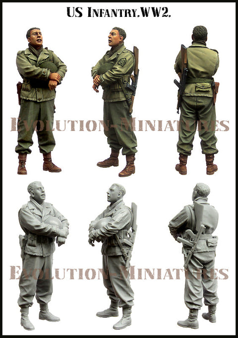 エボリューション EM-35190 1/35 WWII アメリカ ストームタイガーを点検する歩兵(3)(1体)