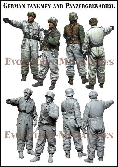エボリューション EM-35193 1/35 WWII ドイツ 戦車兵と装甲擲弾兵(2体)
