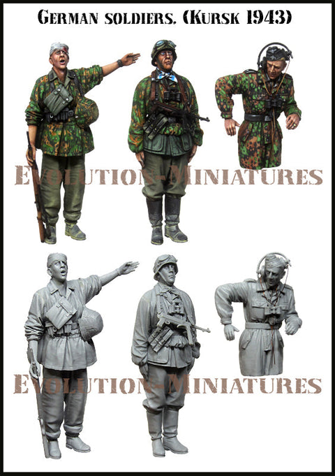 エボリューション EM-35228 1/35 WWII ドイツ 武装親衛隊戦車長と歩兵 クルスク 1943(3体)