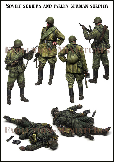 エボリューション EM-35243 1/35 WWII ソビエト兵と斃れたドイツ兵(1)(3体)