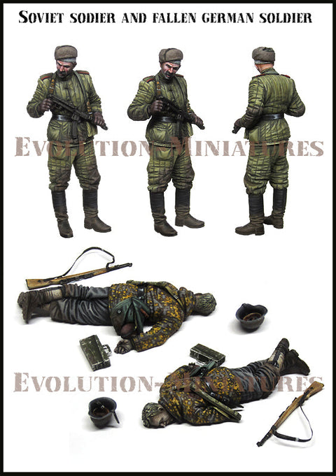 エボリューション EM-35244 1/35 WWII ソビエト兵と斃れたドイツ兵(2)(2体)