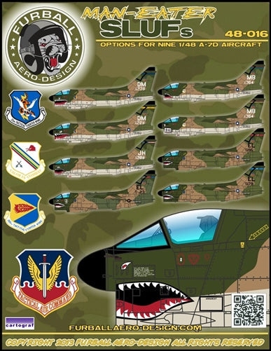 ファーボール 48-016 1/48 アメリカ空軍 9機の A-7Dコルセアのマンイーター、ショートリトルアグリーファッカーズ