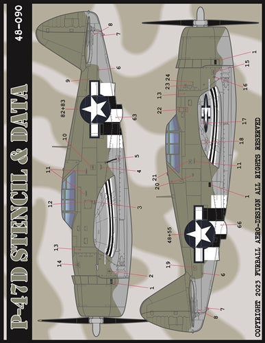 ファーボール 48-090 1/48 P-47D ステンシル・データ