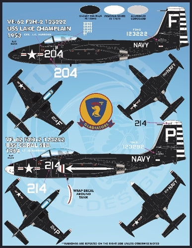 ファーボール FDS-4811 1/48 アメリカ海軍 海兵隊のカラフルな F2H-2/2Pシーブルーバンシーズ(キティーホーク用)