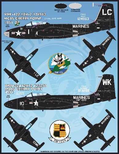 ファーボール FDS-4811 1/48 アメリカ海軍 海兵隊のカラフルな F2H-2/2Pシーブルーバンシーズ(キティーホーク用)