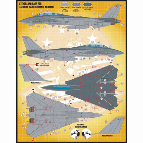 ファーボール FDS-4812 1/48 アメリカ海軍 F-14 トムキャット カラー&マーキング、パート4(タミヤ用)